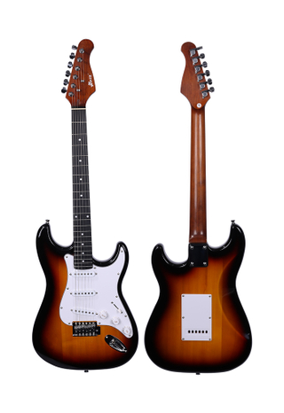 Guitarra eléctrica de bobina simple de 39 "de madera de álamo macizo de China (EGS111-RM)