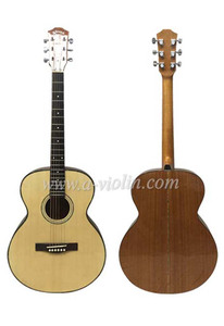 Guitarra acústica Sapeli de contrachapado de 40 pulgadas con encuadernación de ABS negro (AF48)