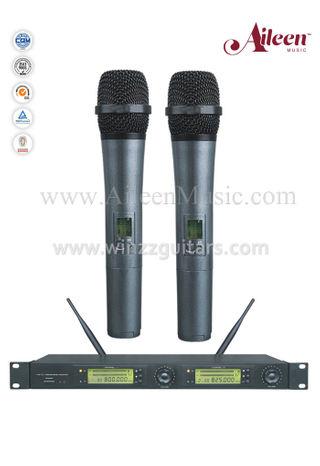 Micrófono de micrófono inalámbrico UHF FM de doble receptor profesional (AL-327UM)