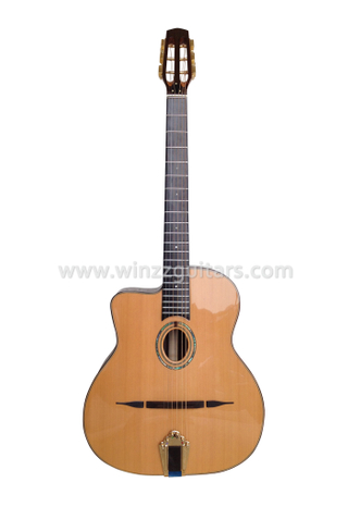 Guitarra de jazz Gypsy con orificio en forma de D u orificio oval (AGJ160)