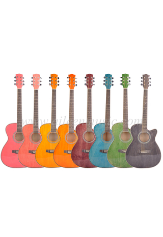 Guitarra acústica de cuerpo redondo y recortado con proceso frotado a mano de tamaño completo (AF-GH00L)