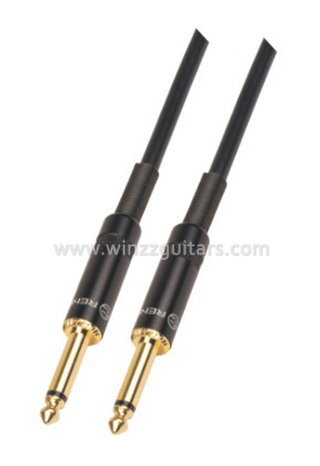 1/4 "TS 6mm PVC Instrumento negro en espiral Cable de guitarra (AL-G022)