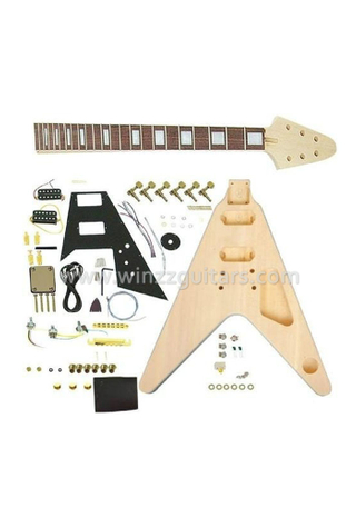 Kits de guitarra eléctrica DIY sin terminar Flying V Style (EGH600-W)