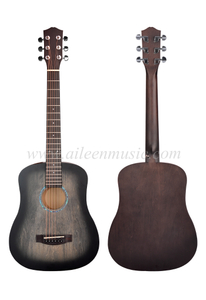 Guitarra acústica de 34 pulgadas con parte superior de madera contrachapada de tilo y cuerpo estilo bebé (AF01L-B)