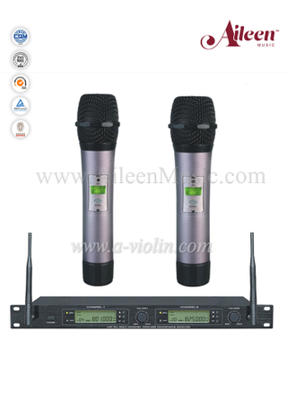 Micrófono inalámbrico UHF MIC de precio al por mayor de doble receptor (AL-2200UM)