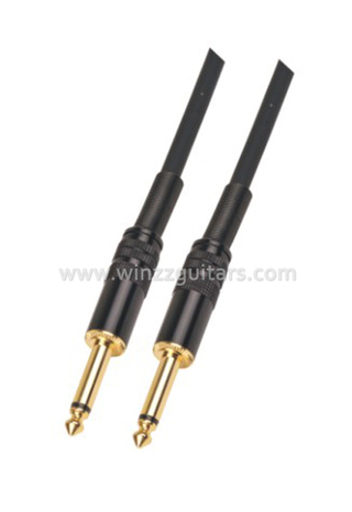 Cable de guitarra a granel de instrumento de PVC negro espiral 6 mm (AL-G010)