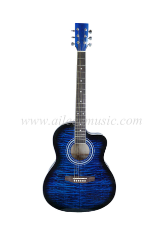 Guitarra acústica de color de madera contrachapada de tilo en forma de X de 39 '(AF228)